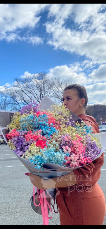 Букет из Гипсафилы разноцветная