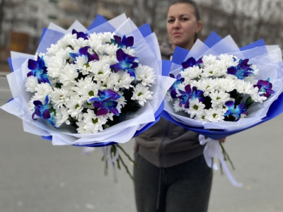 Букет с пионами «Перламутровая вуаль»