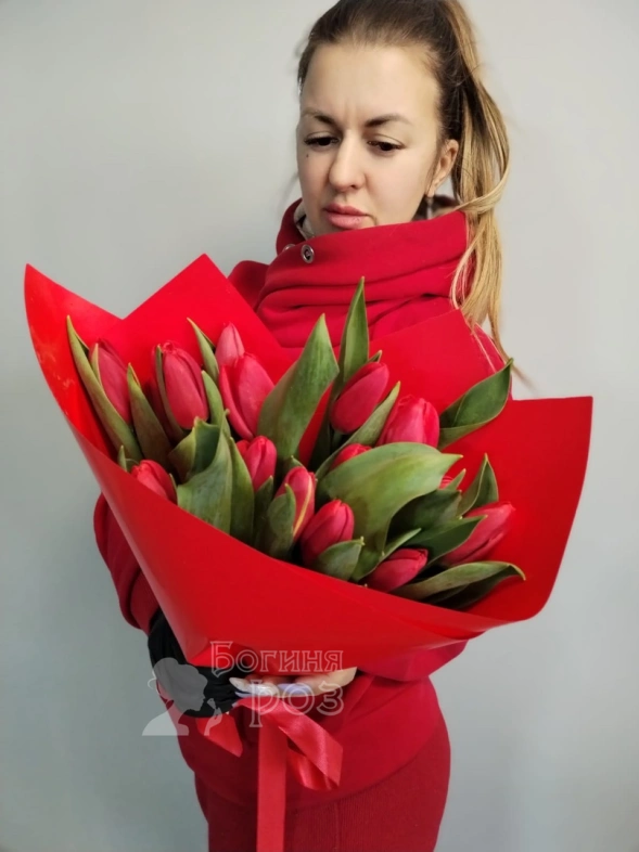 Тюльпаны 19 Шт красные