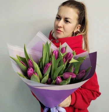 Тюльпаны 19 Шт фиолетовые