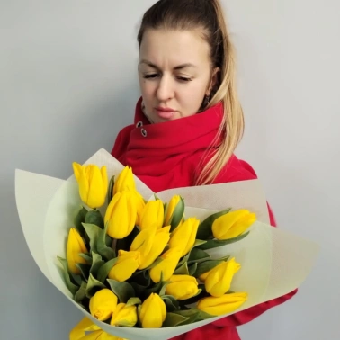 Букет из Тюльпанов 19 Шт Желтые